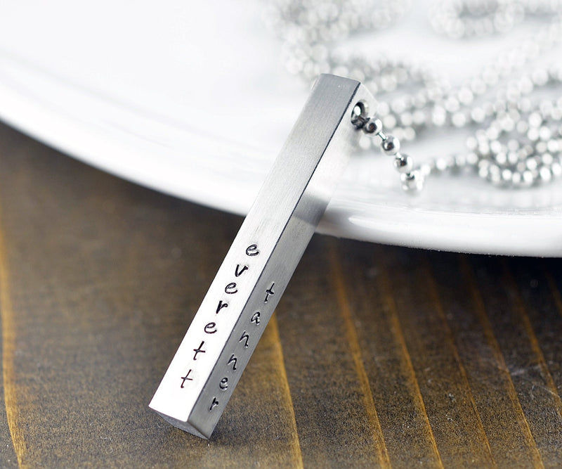 Personalized 4 Sided Bar Necklace