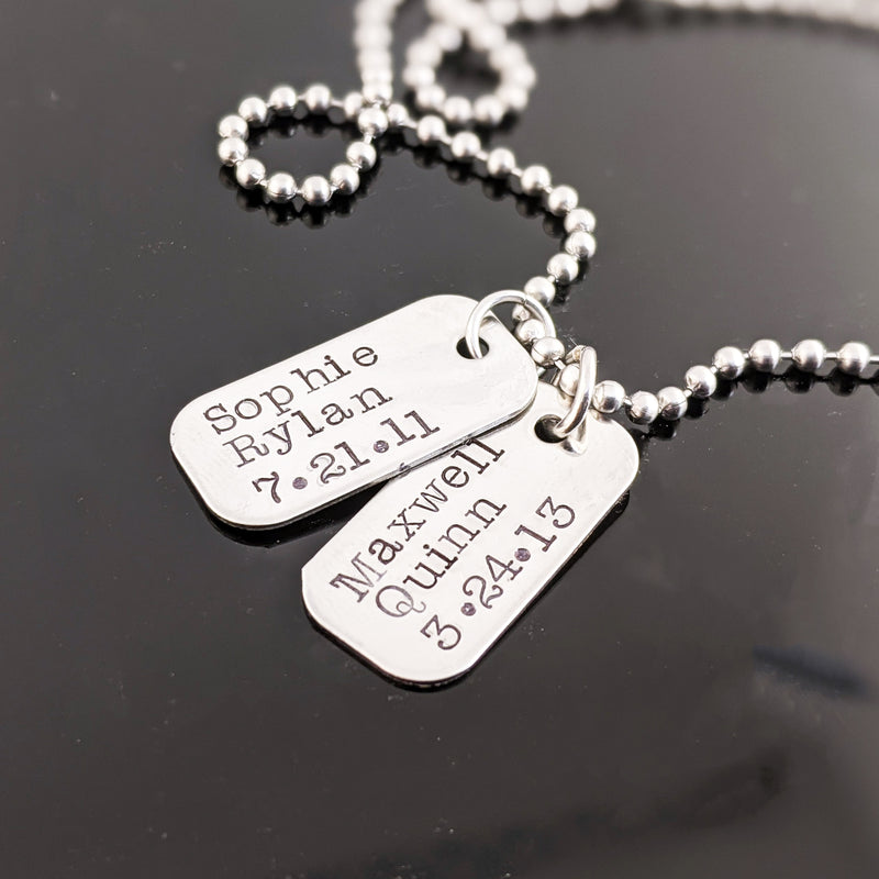 Hand Stamped Men's Tag Necklace