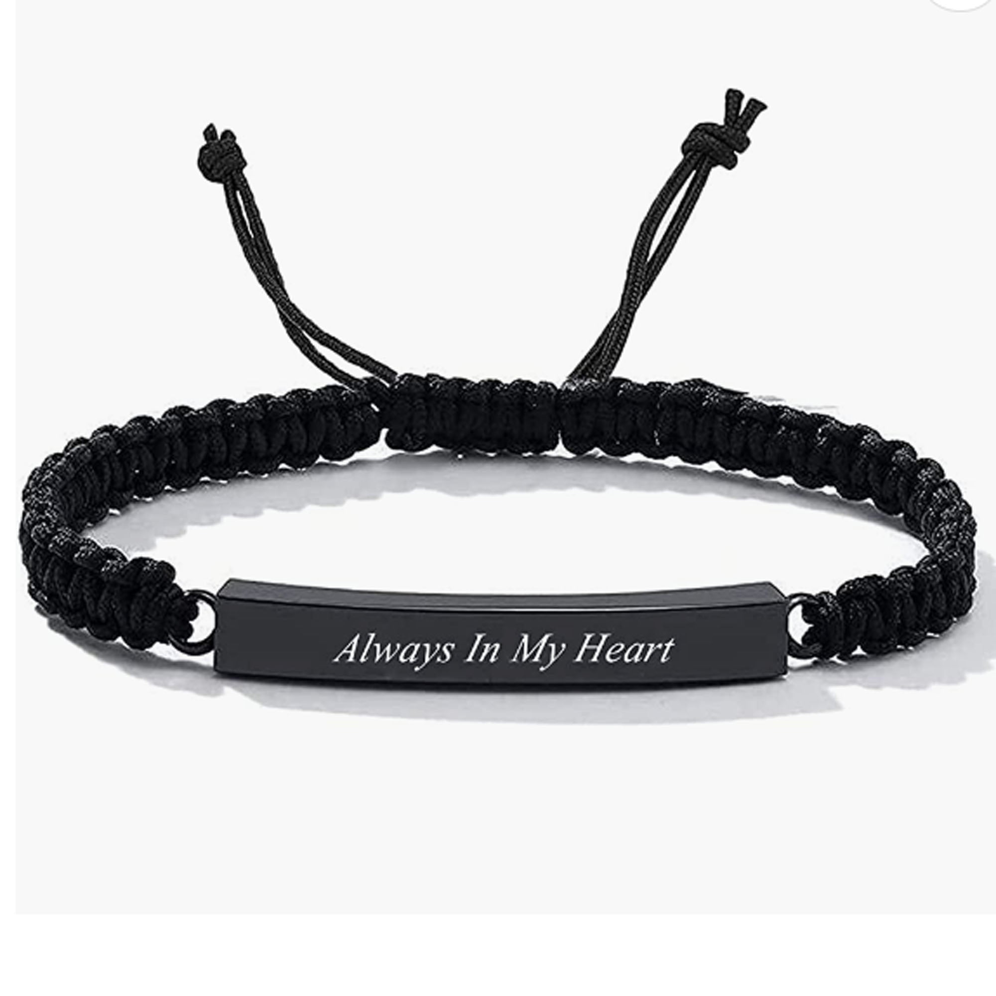 Men's Cremation Bracelet - Cord Black, Large