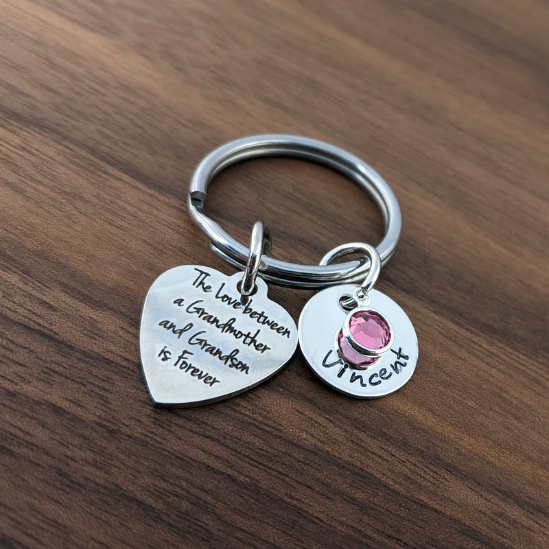 The Love Between A Grandmother and Grandson Is Forever Keychain