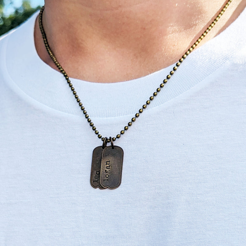 Dog Tag Necklace Mens Personalized Necklace Personalised, Dog Tag