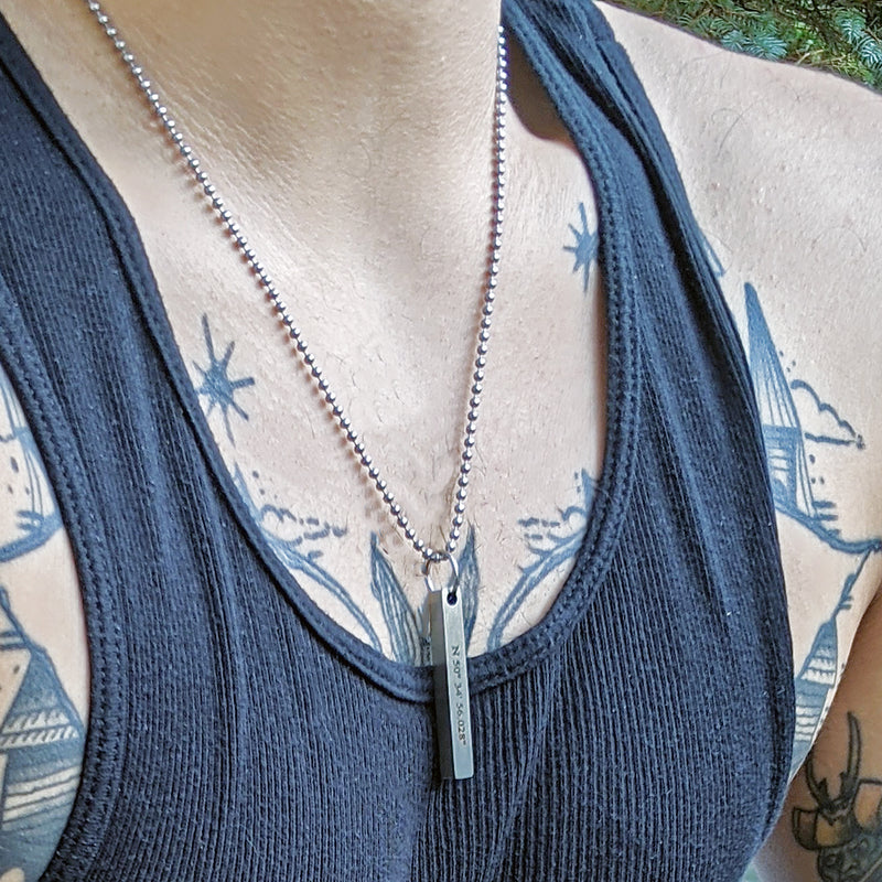 Men's Personalized Vertical Bar Necklace