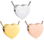 Silver Heart Cremation Necklace