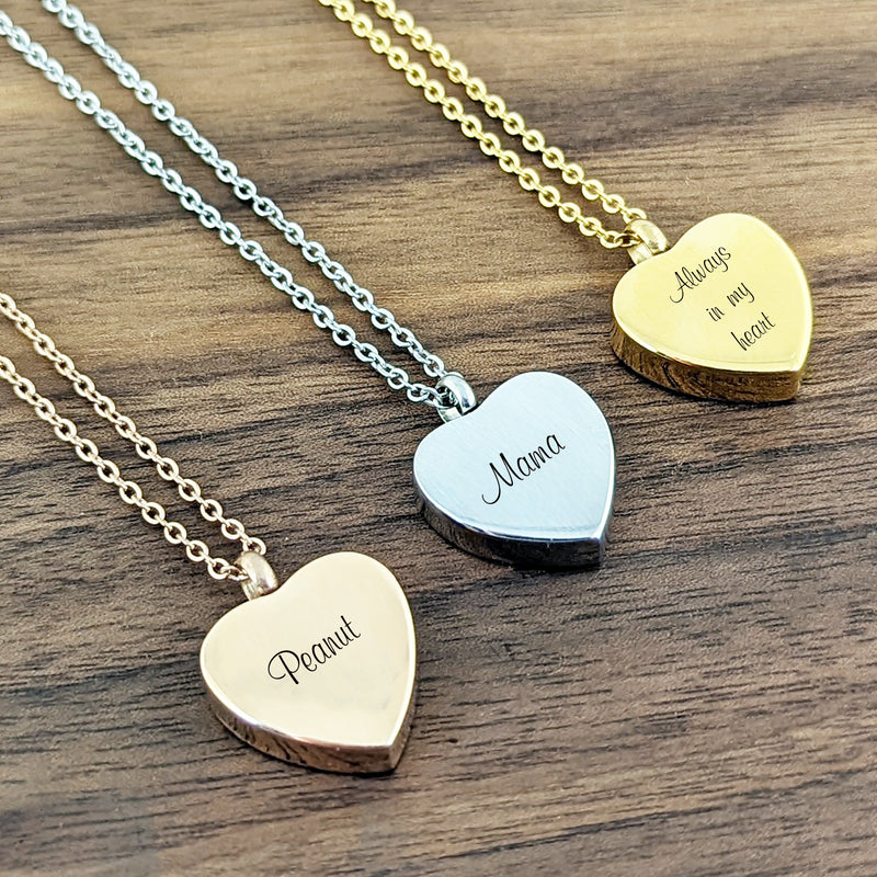 Personalized Heart Cremation Necklace