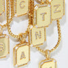 Gold Initial Crystal Charm Necklace