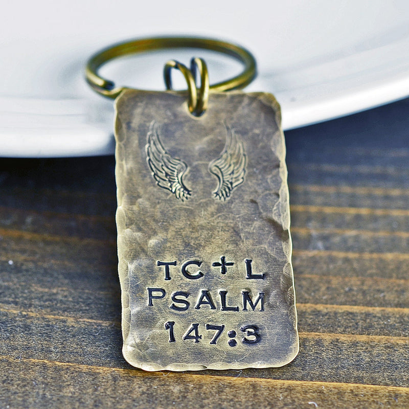 Psalm 147:3 Memorial Keychain