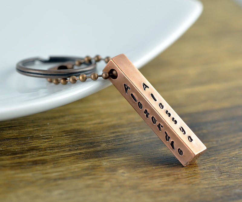 Custom Copper Bar Keychain