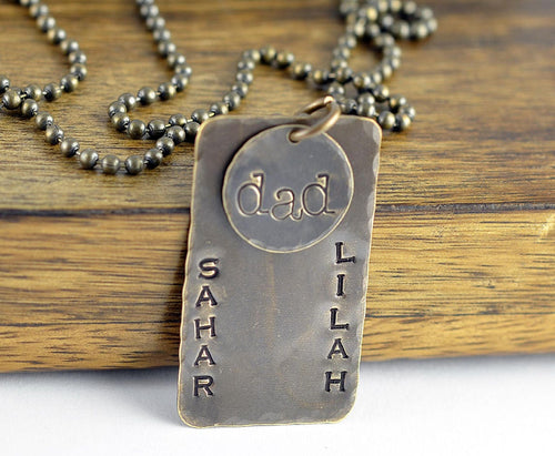 Father's Day Personalized Dog Tag Necklace