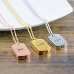 Personalized Dog Tag Cremation Necklace