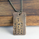 Personalized Dad Necklace with Names and Cross