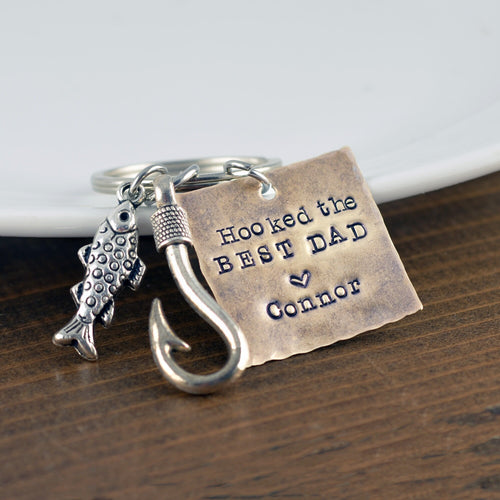 'Hooked on the Best Daddy' Keychain