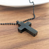 Black Cremation Cross Necklace