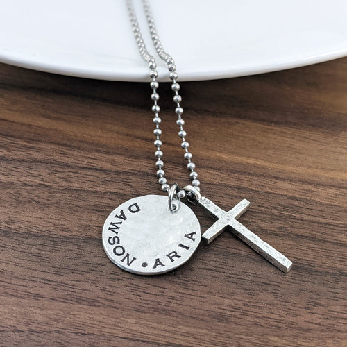 Personalized Men's Pewter Name Necklace
