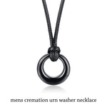 Black Cremation Washer Urn Necklace