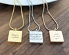 Square Cremation Urn Necklace