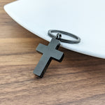 Black Cross Cremation Keychain