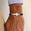Men's Lava Bead Cremation Cross Bracelet