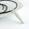 Men's Personalized Leather Bar Necklace