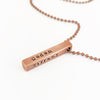 Men's Copper Personalized Vertical Bar Necklace