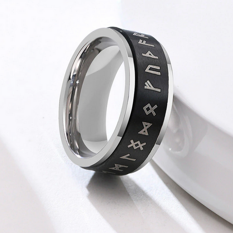 Viking Rune Stainless Steel Ring for Men