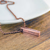 Men's Copper Personalized Vertical Bar Necklace