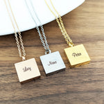 Square Cremation Urn Necklace