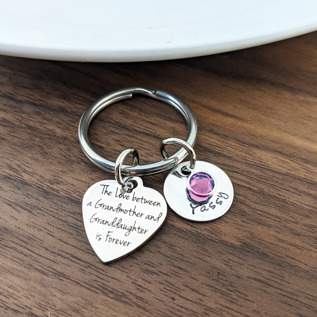 The Love Between A Grandmother and Granddaughter Is Forever Keychain
