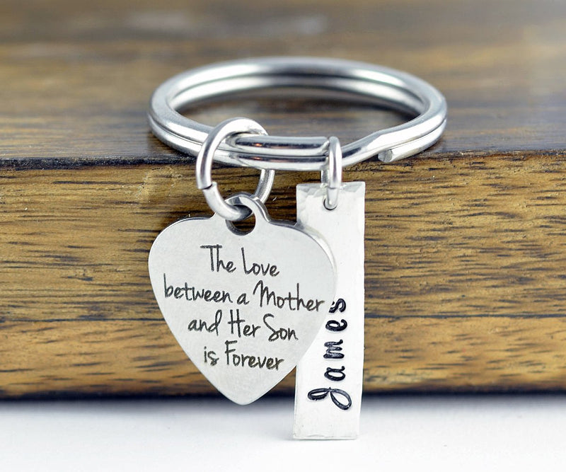 The Love Between A Mother And Her Son Is Forever Keychain